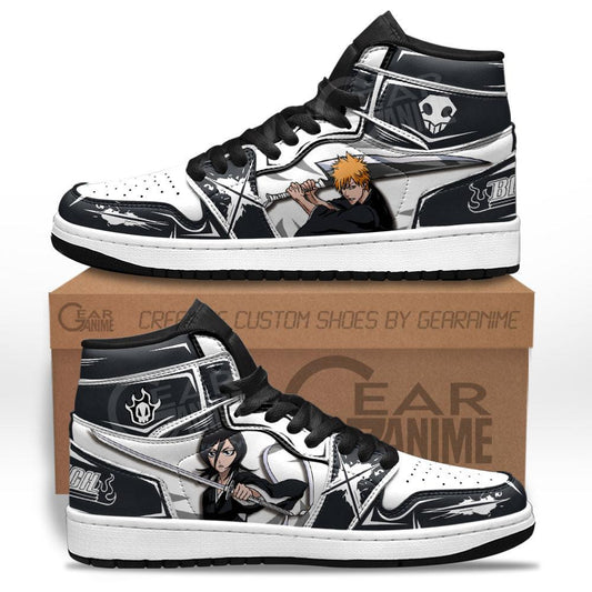 Ichigo Kurosaki And Rukia Kuchiki Sneakers Custom Anime Bleach Shoes - 1 - GearAnime