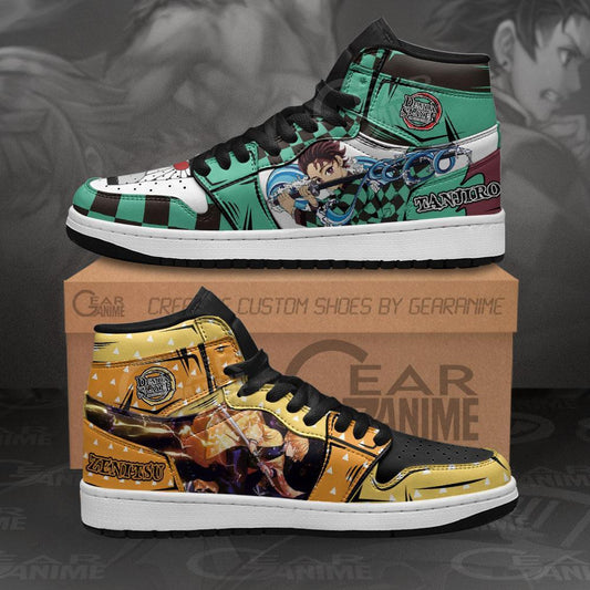 Tanjiro and Zenitsu Sneakers Breathing Form Demon Slayer Anime Shoes - 1 - GearAnime