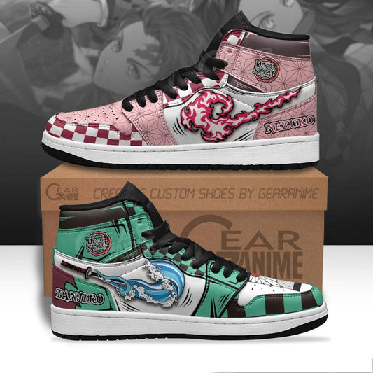 Nezuko and Tanjiro Sneakers Custom Skills Demon Slayer Anime Shoes - 1 - GearAnime