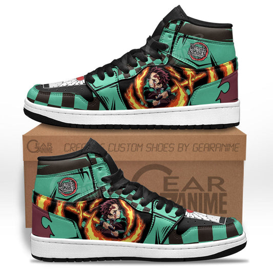 Tanjiro's Bloodied Rage Sneakers Custom Demon Slayer Anime Shoes - 1 - GearAnime
