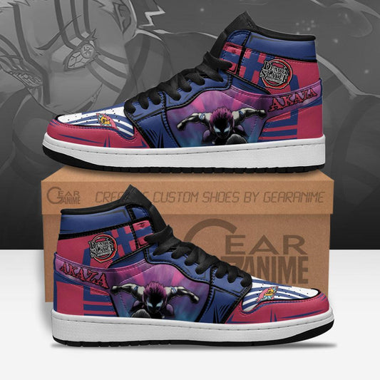 Akaza Sneakers Custom Anime Mugen Train Demon Slayer Shoes - 1 - GearAnime