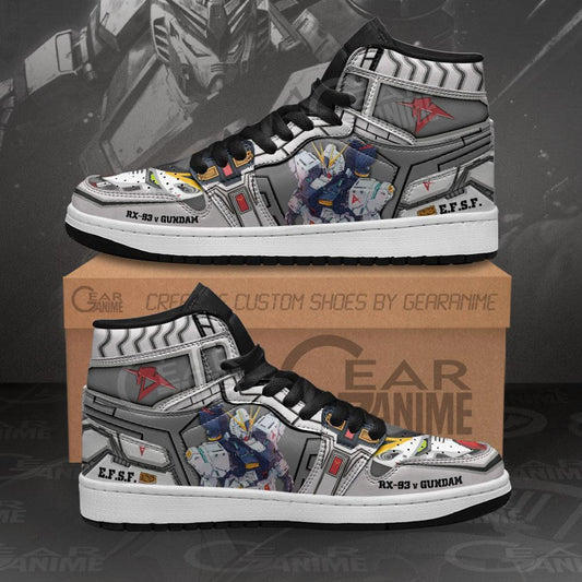 RX-93 v Gundam Sneakers Custom Gundam Anime Shoes - 1 - GearAnime