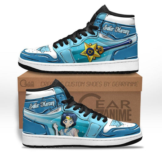 Sailor Mercury Sneakers Custom Anime Sailor Moon Shoes - 1 - GearAnime