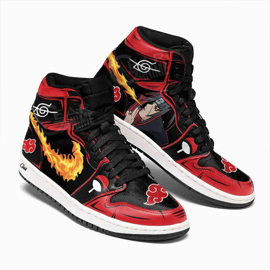 Itachi Sneakers Fireball No Jutsu! Custom AKT Anime Shoes - 1 - GearAnime