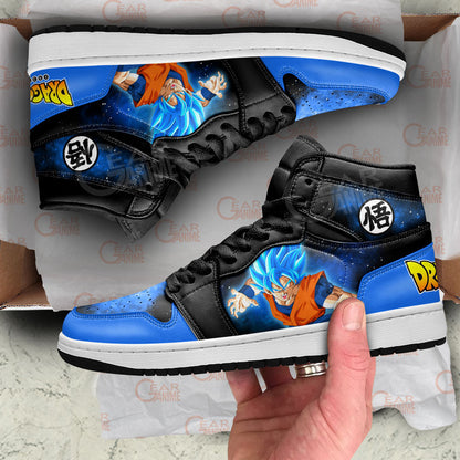 Goku Blue J1 Sneakers - Custom Anime Design