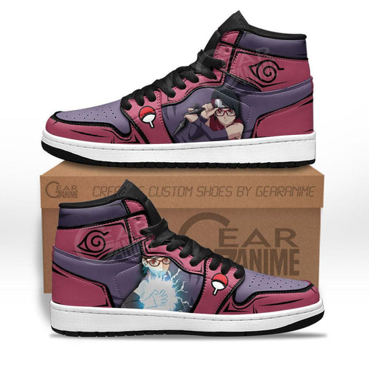 Uchiha Sarada Sneakers Custom Anime Boruto Shoes - 1 - GearAnime