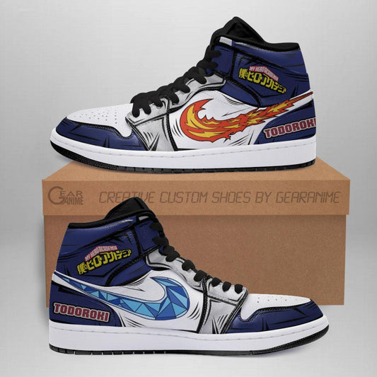 Shoto Todoroki Sneakers Ice And Fire My Hero Academia Anime Shoes Custom - 1 - GearAnime