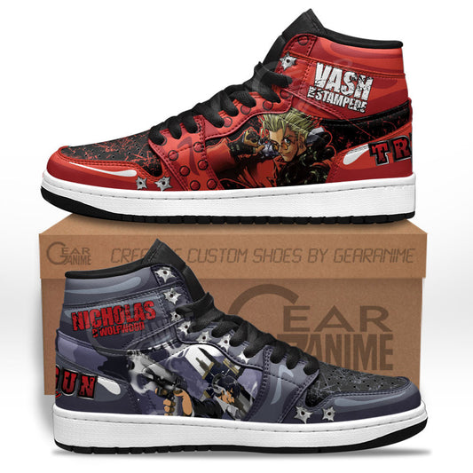 Vash the Stampede and Nicholas D Wolfwood Sneakers Trigun Custom Anime ShoesGear Anime