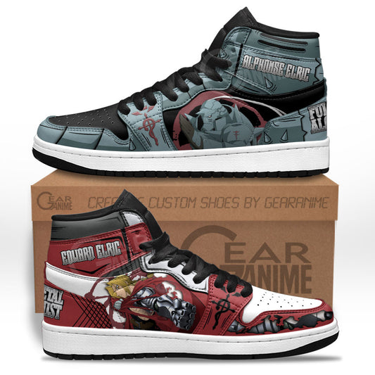 Alphonse Elric and Edward Elric Sneakers Custom Fullmetal Alchemist Anime ShoesGear Anime