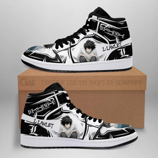 L. Lawliet Sneakers Custom Death Note Anime Shoes Fan MN05 - 1 - GearAnime