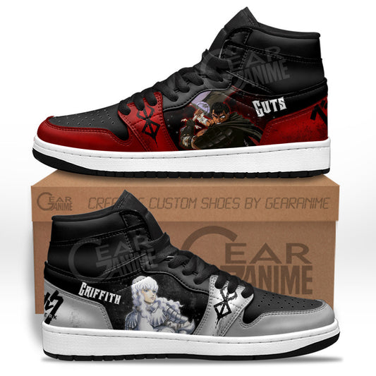 Griffith and Guts Sneakers Berserk Custom Anime Shoes For OtakuGear Anime