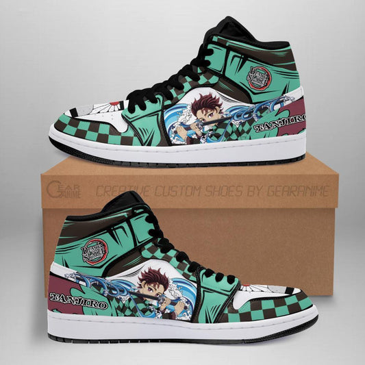 Kamado Tanjiro Sneakers Water Breathing Custom Anime Demon Slayer Shoes - 1 - GearAnime