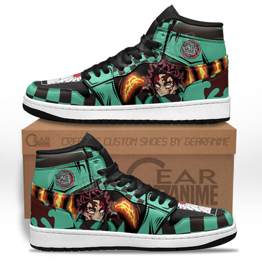 Tanjiro's Bloody Rage Sneakers Custom Kimetsu Anime ShoesGear Anime