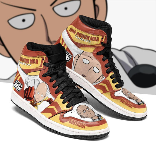 One Punch Man Sneakers Saitama Funny Face Custom Shoes - 1 - GearAnime