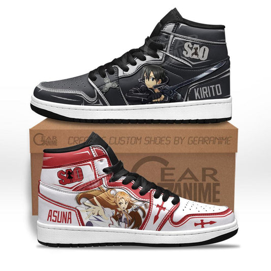 Kirito And Asuna Sneakers Custom Anime Sword Art Online Shoes - 1 - GearAnime