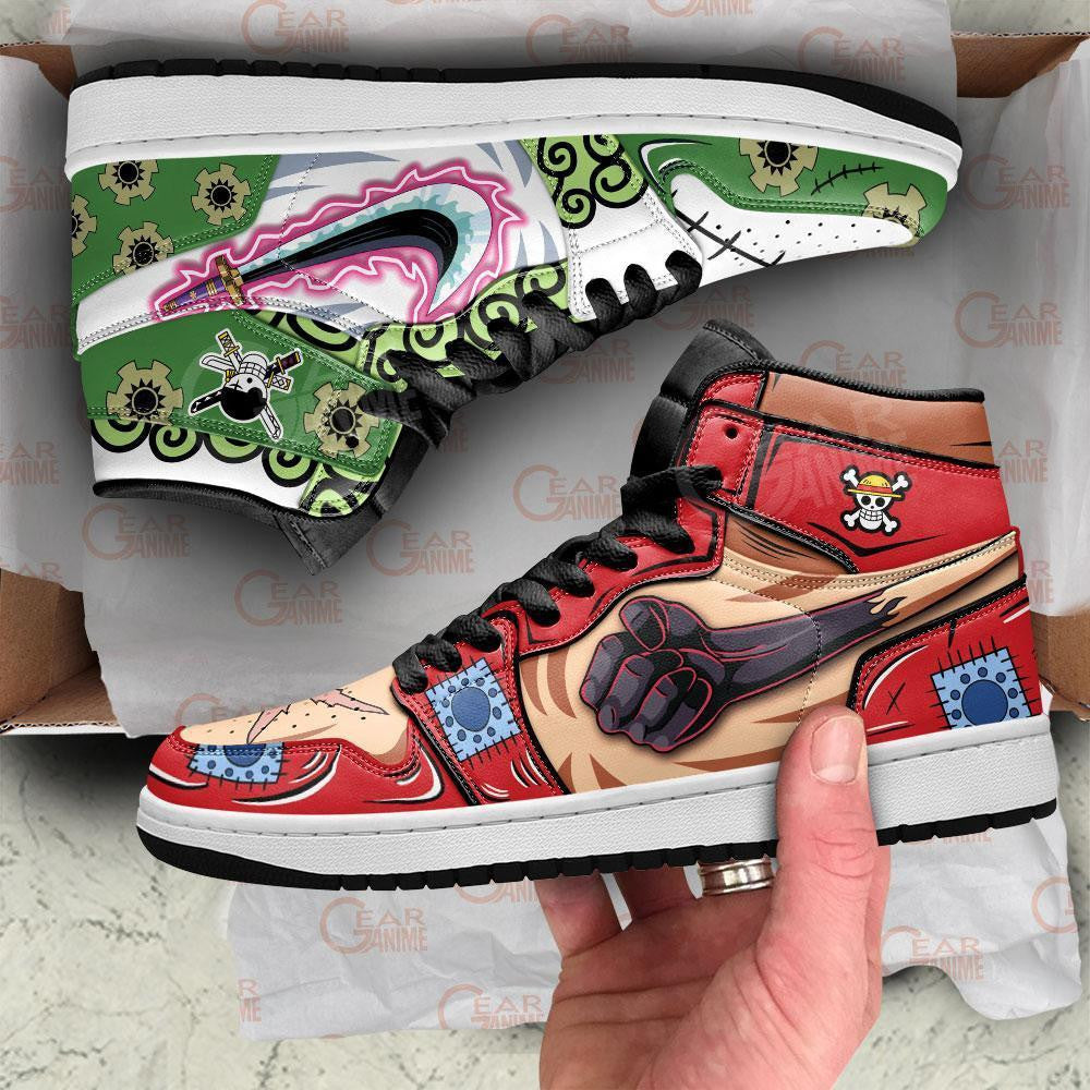 Zoro and Luffy Sneakers Custom Wano Arc Anime One Piece Shoes - 3 - GearAnime