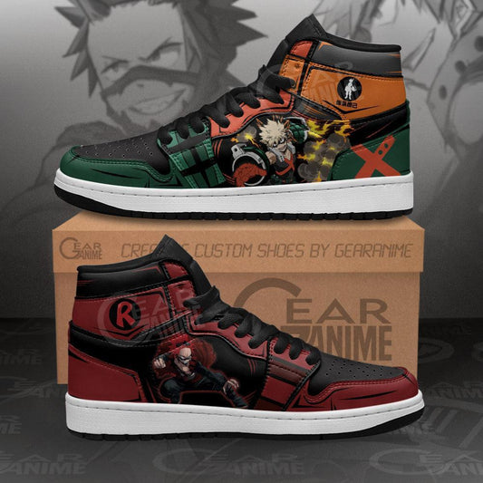 Katsuki Bakugo and Eijiro Kirishima Sneakers My Hero Academia Shoes - 1 - GearAnime