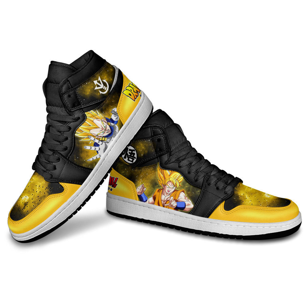 Vegeta and Goku Super Saiyan Sneakers Custom Dragon Ball Anime Shoes Mix GalaxyGear Anime