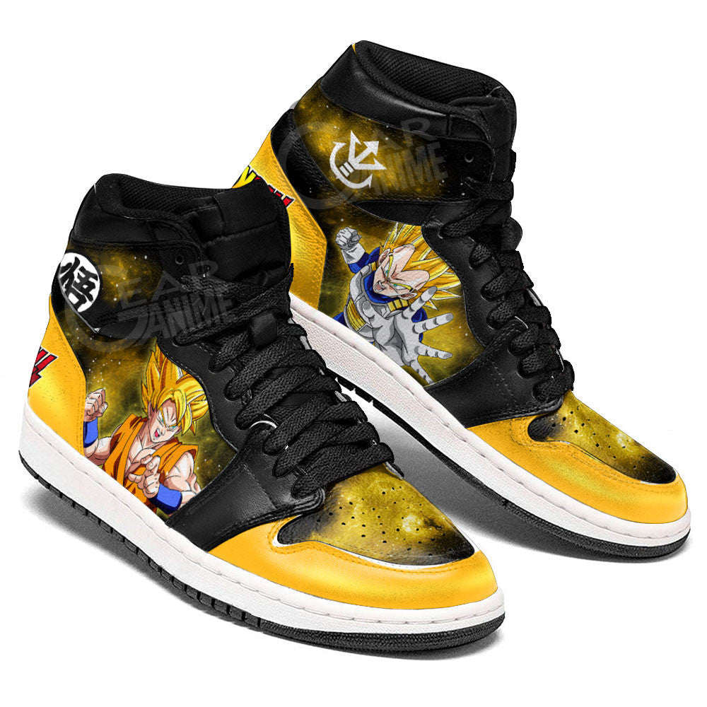 Vegeta and Goku Super Saiyan Sneakers Custom Dragon Ball Anime Shoes Mix GalaxyGear Anime
