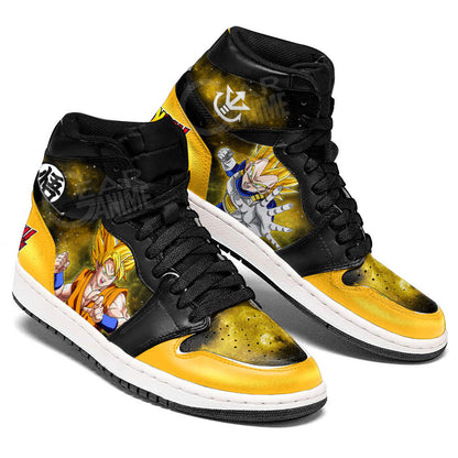 Vegeta and Goku Super Saiyan Sneakers Custom Dragon Ball Anime Shoes Mix GalaxyGear Anime