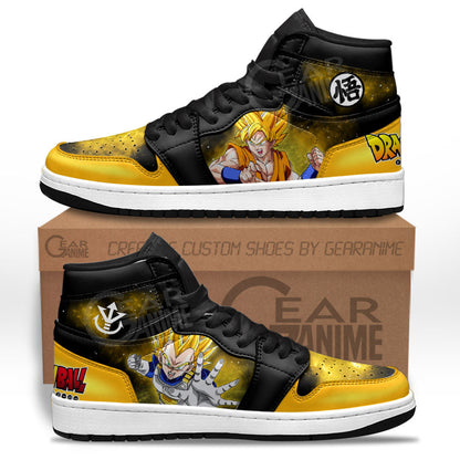 Vegeta and Goku Super Saiyan Sneakers Custom Dragon Ball Anime Shoes Mix GalaxyGear Anime