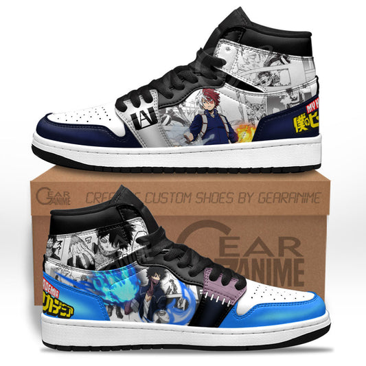 Dabi and Shoto Sneakers My Hero Academia Custom Manga Anime Shoes Gear Anime