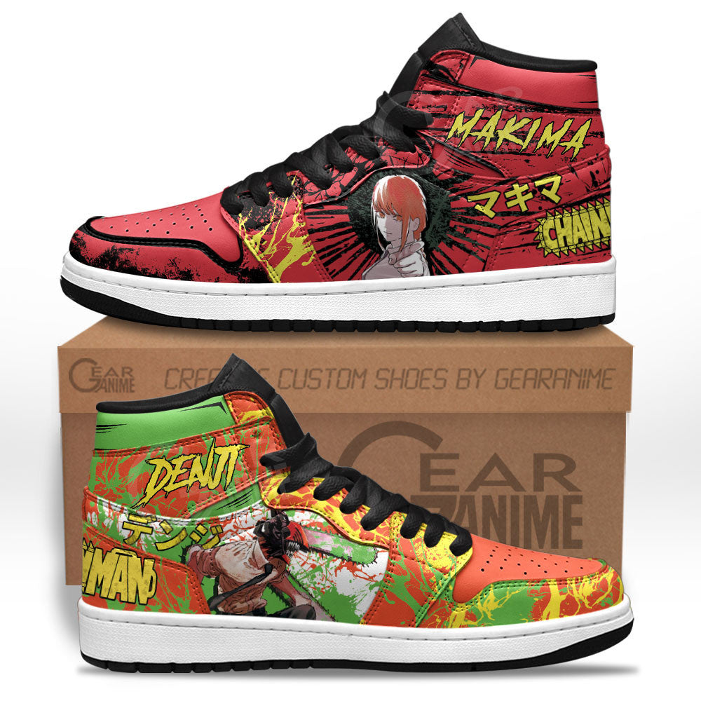 Denji and Makima Sneakers Chainsaw Man Custom Anime Shoes for OtakuGear Anime