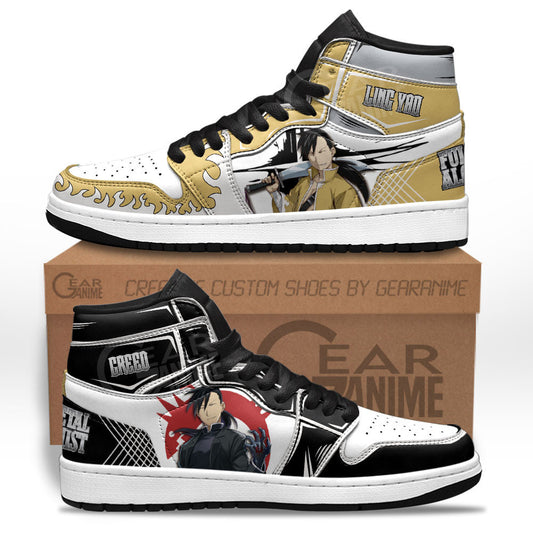 Greed and Ling Yao Sneakers Custom Fullmetal Alchemist Anime ShoesGear Anime