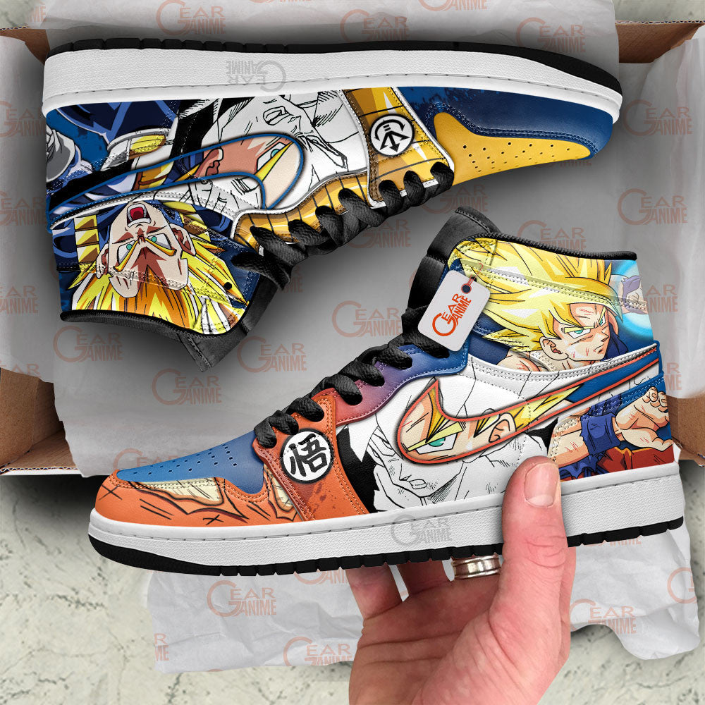 Vegeta and Goku Super Saiyan Shoes DB Anime Custom Sneakers MN2102 Gear Anime
