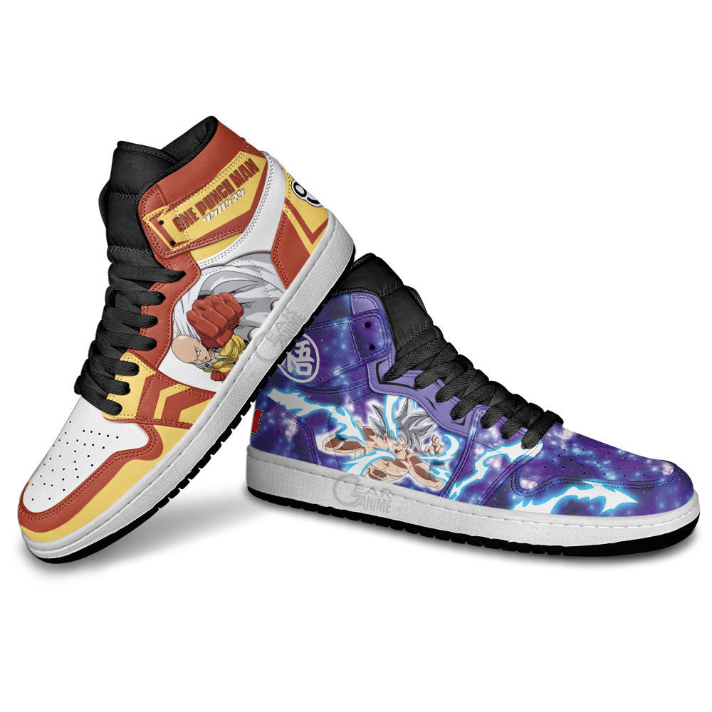 Goku Ultra Instinct and Saitama J1 Sneakers - Custom Anime Design