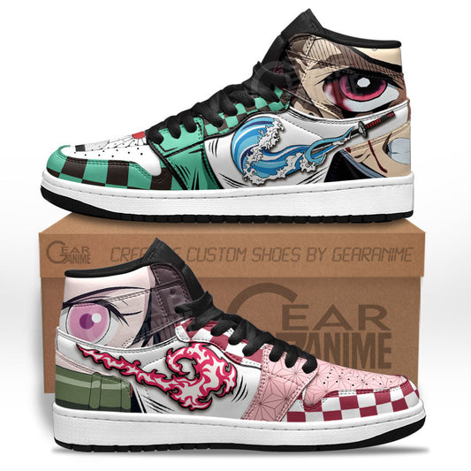 Tanjiro and Nezuko Sneakers Demon Slayer Custom Anime Shoes for OtakuGear Anime