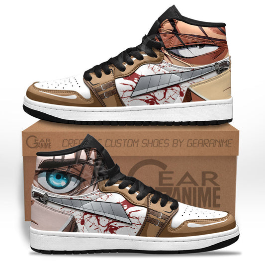 Levi Ackerman and Eren Yeager Sneakers Attack On Titan Custom Anime ShoesGear Anime