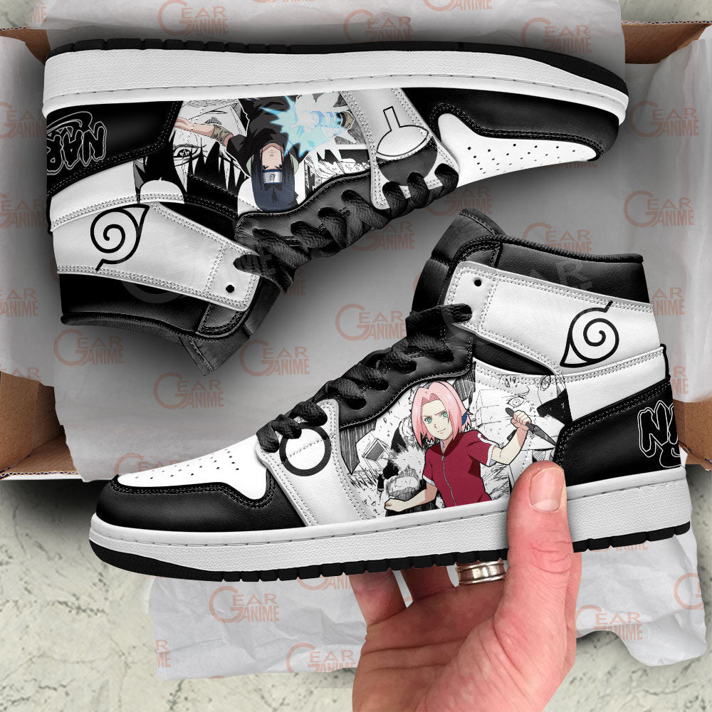Sakura Haruno and Sasuke Uchiha Sneakers Custom Manga Anime ShoesGear Anime