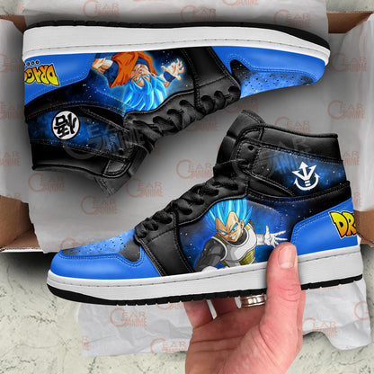 Vegeta and Goku Saiyan Blue J1 Sneakers - Custom Anime Design
