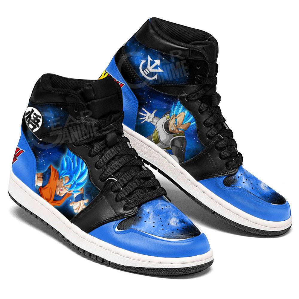 Vegeta and Goku Blue Sneakers Custom Dragon Ball Anime Shoes Mix GalaxyGear Anime