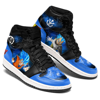 Vegeta and Goku Blue Sneakers Custom Dragon Ball Anime Shoes Mix GalaxyGear Anime