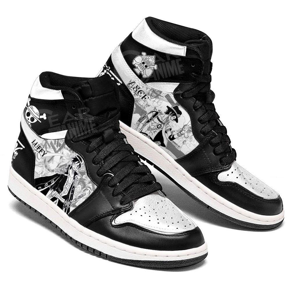 Luffy and Ace Sneakers Custom One Piece Shoes Manga Style for OtakuGear Anime