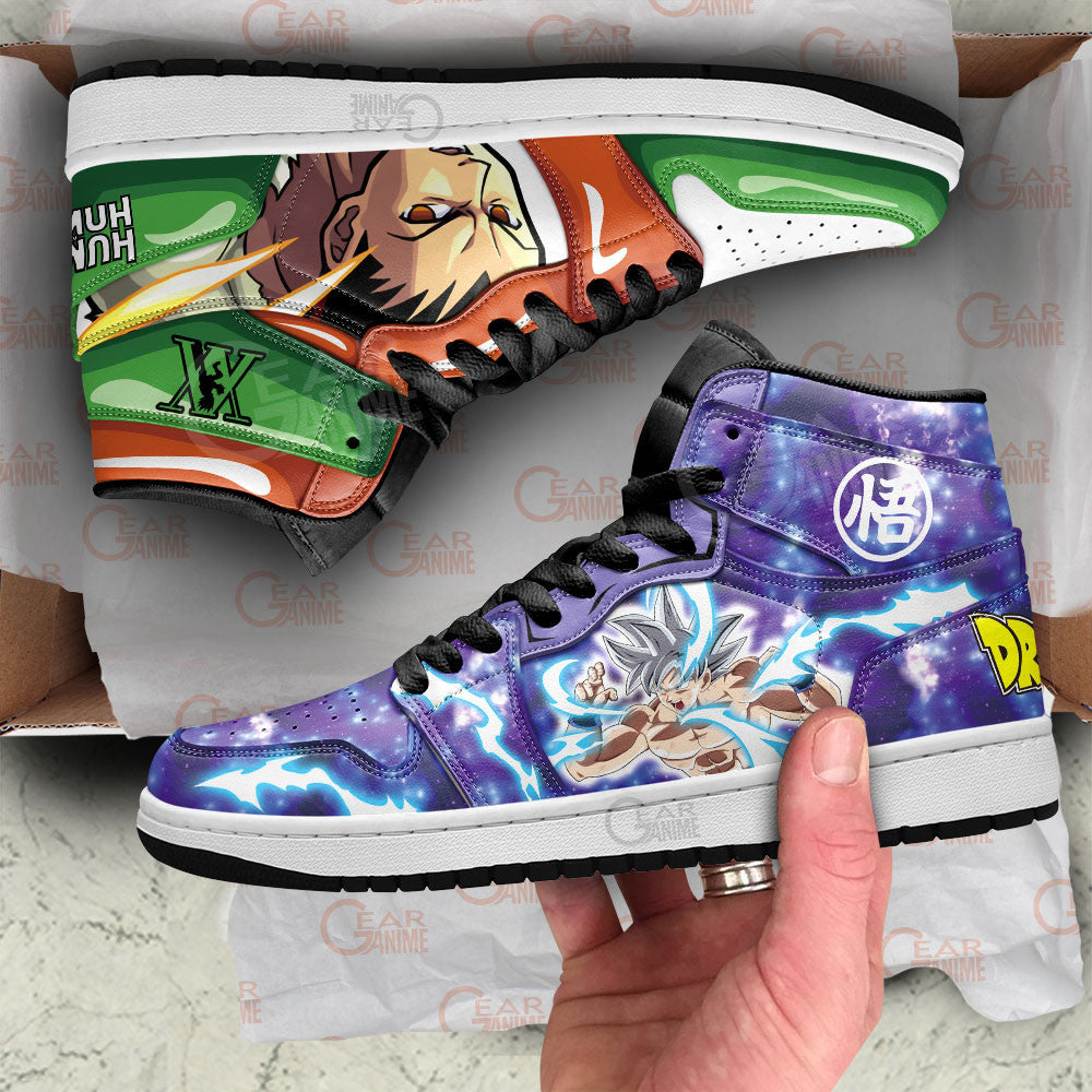 Gon Freecss and Goku Ultra Instinct Shoes Custom For Anime Fans Gear Anime