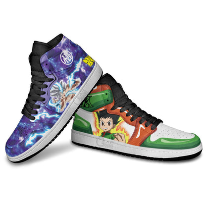 Gon Freecss and Goku Ultra Instinct J1 Sneakers - Custom Anime Design
