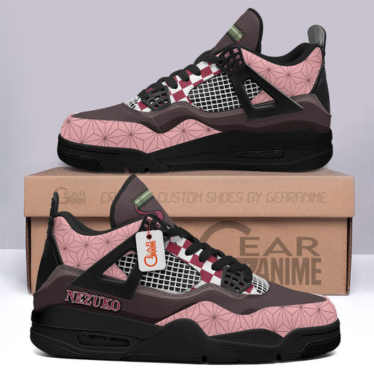 Nezuko Kamado J4 Sneakers Anime Personalized Shoes MN2903 - Gear Anime