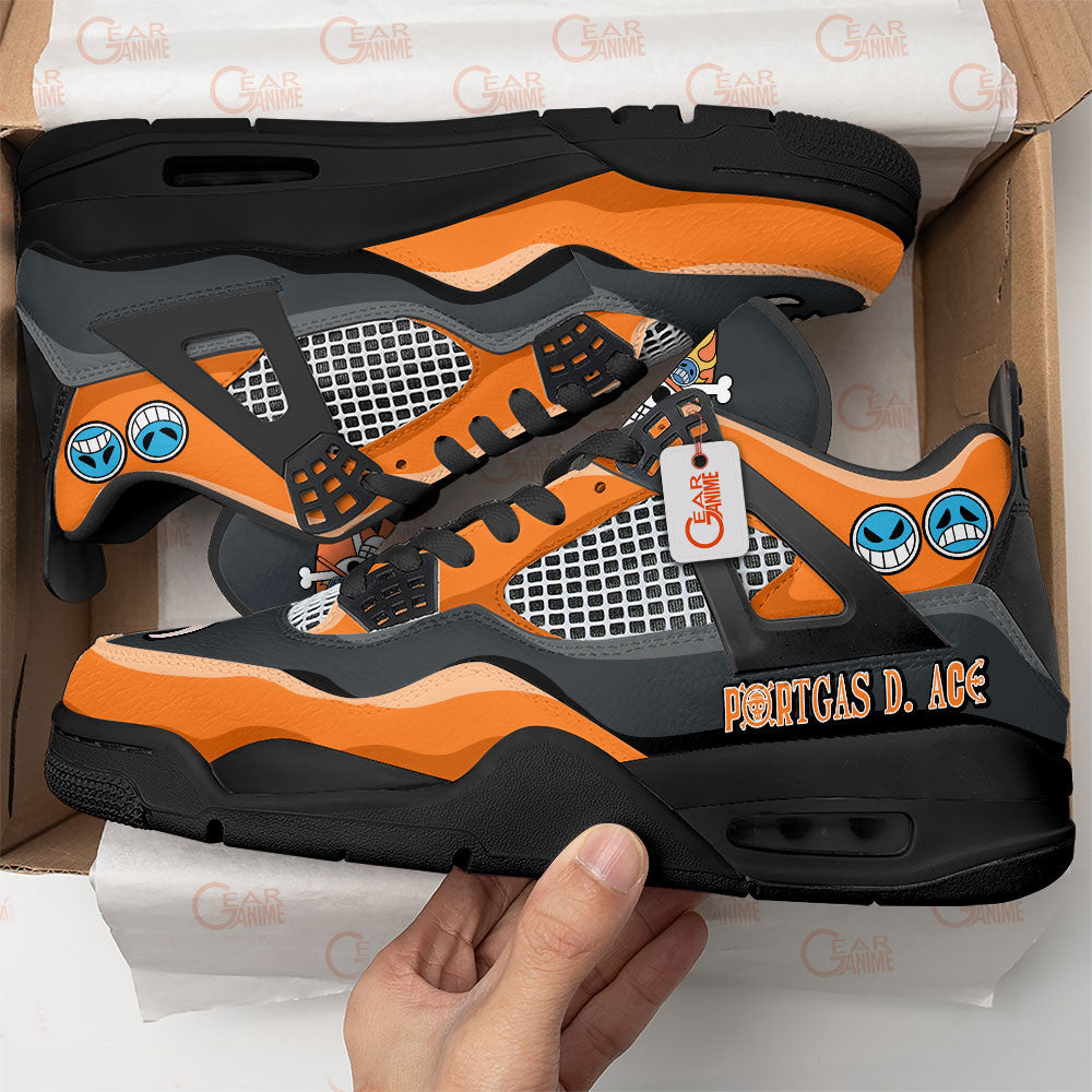 Portgas D. Ace J4 Sneakers Anime Personalized Shoes MN2903 - Gear Anime