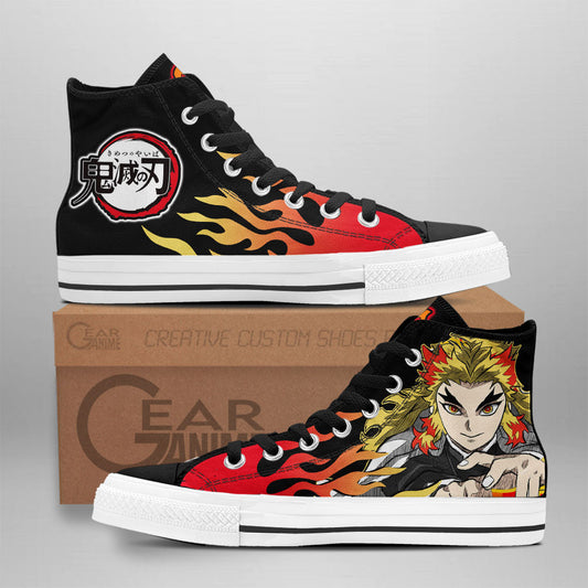 Kyojuro Rengoku Classic High-Top Sneakers - Custom Anime Design