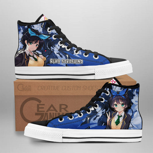 Ruka Sarashina Classic High-Top Sneakers - Custom Anime Design