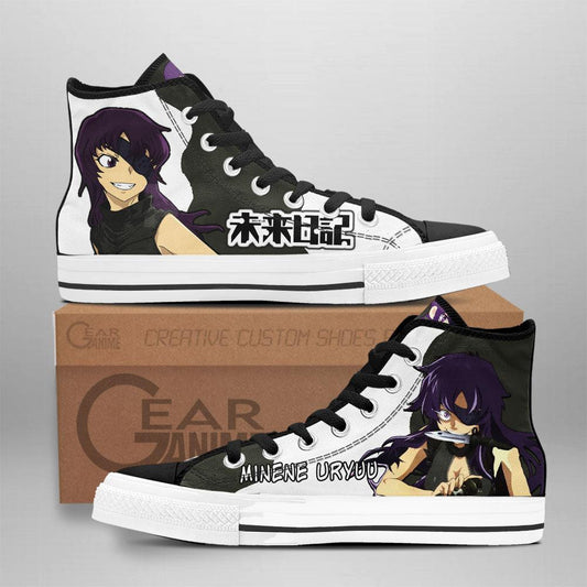 Mirai Nikki The Future Diary Minene Uryuu High Top Shoes Custom Anime Sneakers - 1 - GearAnime