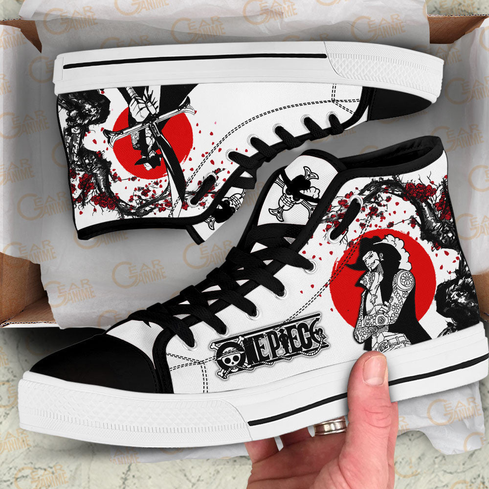 Dracule Mihawk Classic High-Top Sneakers - Custom Anime Design