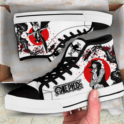 Dracule Mihawk Classic High-Top Sneakers - Custom Anime Design