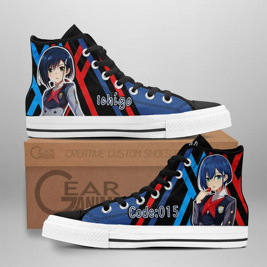 Ichigo Classic High-Top Sneakers - Custom Anime Design