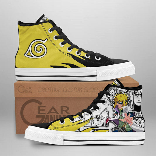 Minato Namikaze Classic High-Top Sneakers - Custom Anime Design