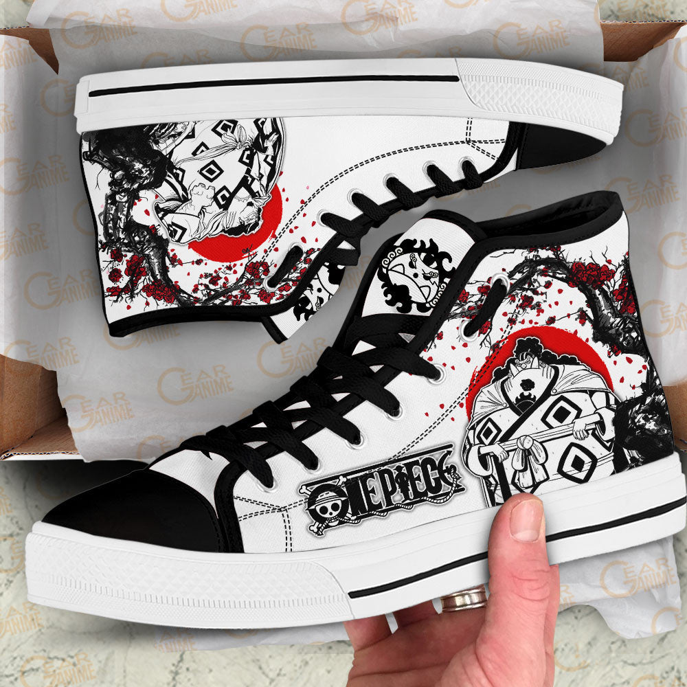 Jinbe Classic High-Top Sneakers - Custom Anime Design