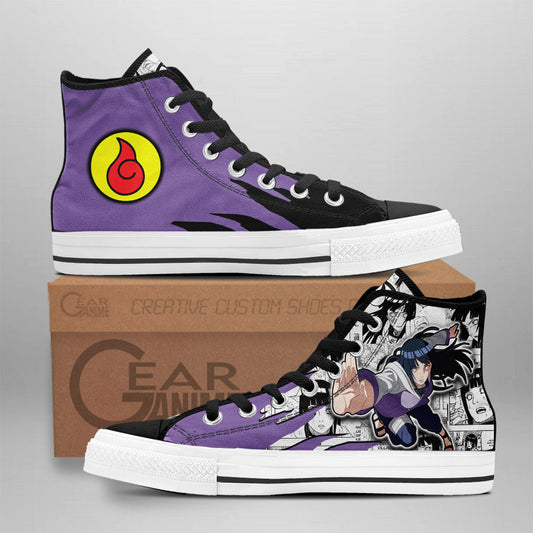 Hinata Hyuga Classic High-Top Sneakers - Custom Anime Design